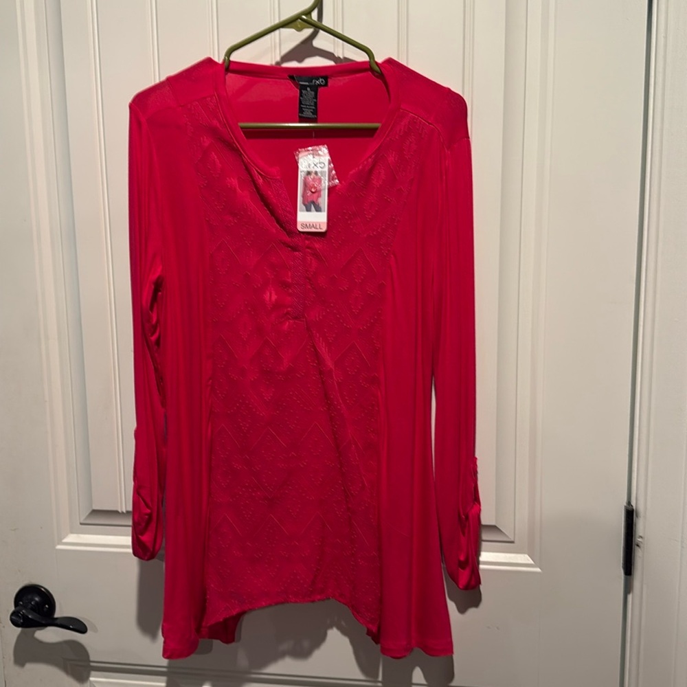 Women’s pink RXB texture long sleeve top small stretch